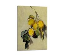 LITTPU Lemon Wall Art Print Vintage Fruit Poster with Yellow Lemons And Green Leaves Botanical Decor for Kitchen Dining Room Farmhouse Style Nature-Inspired Artwork Gift 20x30inch Framed