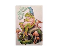 LITTPU Magical Frog Wizard Poster Art Fantasy Wall Print Colorful Nature Decor Whimsical Animal Artwork Enchanted Forest Decor Unique Gift for Home Kids Room Animal Lovers Gift 08x12inch Unframed