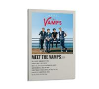 LITTPU Meet The Vamps Poster Print 2014 Wall Art Music Band Decor Wild Heart Somebody To You Girls On TV High Hopes Vintage Style Home Decoration Unique Gift Idea Gift 08x12inch Framed