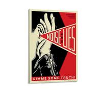 LITTPU Noise And Lies Poster Vintage Art Print Statement Wall Decor Gimme Some Truth Graphic Retro Style Home Decoration Unique Gift for Art Lovers Modern Wall Gift 24x36inch Frame