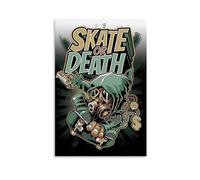 LITTPU Skate Or Death Poster Urban Art Print Graffiti Style Wall Decor Skateboard Themed Artwork Street Culture Home Decoration Unique Gift for Skaters And Art Lovers Gift 16x24inch Unframed