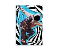 LITTPU Skateboarder Wall Art Poster Urban Skate Culture Print Colorful Abstract Design for Home Decor Youth Room Decoration Modern Art for Skate Enthusiasts Street Gift 16x24inch Unframed