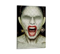 LITTPU Surreal Face Art Poster Key And Mouth Conceptual Print Unique Wall Decor for Living Room Modern Home Art Creative Design for Bedroom Or Office Abstract Artwork Gift 08x12inch Framed