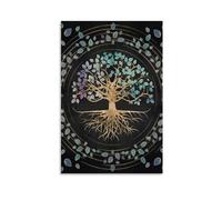 LITTPU Tree of Life Wall Art Print Nature-Inspired Poster with Colorful Leaves And Roots Modern Home Decor Botanical Artwork for Living Room Bedroom And Office Spaces Gift 16x24inch Unframed