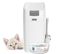 Littycat Cat Litter Bucket - Includes 1 Refill Cassette & Scoop | Disposal bucket for cat litter tray and litter - odour-proof click system - one-handed operation - special film with odour