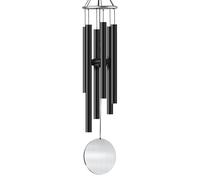 Litu Wind Chimes for Outside, 32-inch Aluminum Deep Tone Wind Chimes, Memorial Wind Chimes Outdoor, Best Gifts for Mom, Grandma, Suitable for Garden Decoration, Patio, Backyard (Black)