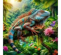 Lituor Animal Diamond Art Kits for Adults,DIY 5D Square Full Drill Jungle Animal Diamond Painting Kits for Beginner,Gem Art Diamond Dots Embroidery Painting for Home Wall Decor 65x65 cm