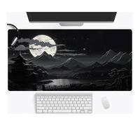 Lituor Gaming Mouse Pad Black Japanese Landscape 700x400x2mm XXL Large Mouse Mat with Stitched Edges,Big Desk Pad with Non-Slip Base Keyboard Mousepad for Office & Home Computers, Laptop