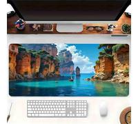 Lituor Gaming Mouse Pad Canyon Sea Scenery 1000x500x2mm XXL Large Mouse Mat with Stitched Edges,Big Desk Pad with Non-Slip Base Keyboard Mousepad for Office & Home Computers, Laptop