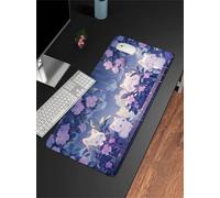 Lituor Gaming Mouse Pad Cartoon Cats Flowers 600x300x3mm XXL Large Mouse Mat with Stitched Edges,Big Desk Pad with Non-Slip Base Keyboard Mousepad for Office & Home Computers, Laptop