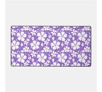 Lituor Gaming Mouse Pad Purple White Flowers 600x400x2mm XXL Large Mouse Mat with Stitched Edges,Big Desk Pad with Non-Slip Base Keyboard Mousepad for Office & Home Computers, Laptop