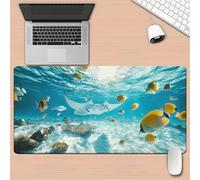 Lituor Gaming Mouse Pad Tropical Marine Animals 1200x600x3mm XXL Large Mouse Mat with Stitched Edges,Big Desk Pad with Non-Slip Base Keyboard Mousepad for Office & Home Computers, Laptop