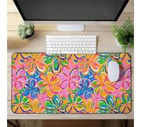 Lituor Mouse Pad Abstract Colorful Flowers XXL Gaming mouse pad 700x300x2mm Extended Desk Mat,with Non-Slip Base and Stitched Edge,Soft Smooth Surface Mousepad,Improved Precision and Speed