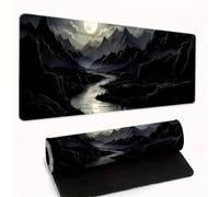 Lituor Mouse Pad Black Mountain River XXL Gaming mouse pad 700x400x2mm Extended Desk Mat,with Non-Slip Base and Stitched Edge,Soft Smooth Surface Mousepad,Improved Precision and Speed