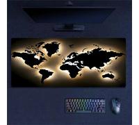 Lituor Mouse Pad Brown Black Map XXL Gaming mouse pad 1000x500x3mm Extended Desk Mat,with Non-Slip Base and Stitched Edge,Soft Smooth Surface Mousepad,Improved Precision and Speed