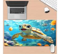 Lituor Mouse Pad Cute Ocean Turtle XXL Gaming mouse pad 1500x800x3mm Extended Desk Mat,with Non-Slip Base and Stitched Edge,Soft Smooth Surface Mousepad,Improved Precision and Speed