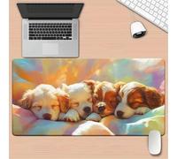 Lituor Mouse Pad Cute Pet Dogs XXL Gaming mouse pad 800x400x3mm Extended Desk Mat,with Non-Slip Base and Stitched Edge,Soft Smooth Surface Mousepad,Improved Precision and Speed