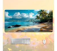 Lituor Mouse Pad Island Landscape Trees XXL Gaming mouse pad 700x400x3mm Extended Desk Mat,with Non-Slip Base and Stitched Edge,Soft Smooth Surface Mousepad,Improved Precision and Speed