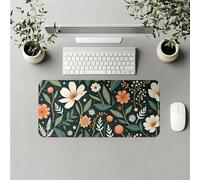 Lituor Mouse Pad Leaves Flowers Plant XXL Gaming mouse pad 1500x800x3mm Extended Desk Mat,with Non-Slip Base and Stitched Edge,Soft Smooth Surface Mousepad,Improved Precision and Speed
