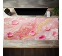 Lituor Mouse Pad Pink Fluid Petals XXL Gaming mouse pad 700x400x2mm Extended Desk Mat,with Non-Slip Base and Stitched Edge,Soft Smooth Surface Mousepad,Improved Precision and Speed