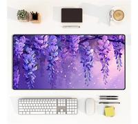 Lituor Mouse Pad Purple Lilac Blossoms XXL Gaming mouse pad 900x400x3mm Extended Desk Mat,with Non-Slip Base and Stitched Edge,Soft Smooth Surface Mousepad,Improved Precision and Speed