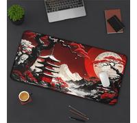 Lituor Mouse Pad Red Black Japanese Scenery XXL Gaming mouse pad 900x300x2mm Extended Desk Mat,with Non-Slip Base and Stitched Edge,Soft Smooth Surface Mousepad,Improved Precision and Speed