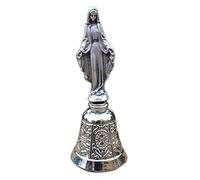 Liturgical Bell - Silver plated Miraculous Madonna - Virgin Mary for Protection against demons and evil spirits - H 3,5 in