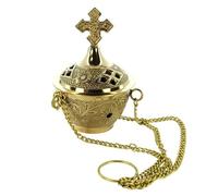 Liturgical Incense Burner with 10 cm Chain - Brass Christian Worship