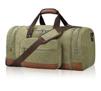 Litvyak Duffle Bag for Travel, Canvas Travel Duffel Bags Overnight Weekend Gym Carry On Luggage Bag for Men & Women, Army, 60L, Expandable Duffle Bag