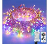 LITYBY Christmas Tree Lights,12M 120LED Fairy Lights for Bedroom,8 Modes Plug in Fairy Light with Remote Control,Indoor/Outdoor String Lights for Bedroom Party Xmas Decorations(Multi-Coloured)