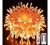 LITYBY Fairy String Lights, 8 Modes USB Plug in Powered Lights Waterproof Outdoor/Indoor Christmas Lights with Remote Timer for Bedroom, Party, Wedding, Halloween Decoration (Orange)