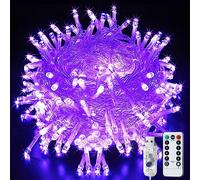 LITYBY Fairy String Lights,8 Modes USB Plug in Powered Lights Waterproof Outdoor/Indoor Christmas Lights with Remote Timer for Bedroom, Party, Wedding, Halloween Decoration (Purple)