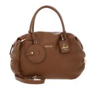 LIU JO Amelie ECS Bowler Shoulder Bag Suede Brown