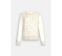 Liu Jo Animal Print Lurex Sweater Top Round Neck Regular Fit White