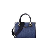 LIU JO Blue Denim Handbag, Double Handles, Adjustable Strap, Black Details