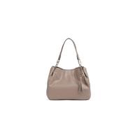 Liu Jo Cirry M Mocha Faux Leather Shoulder Bag, 33 x 25 x 15 cm, Tassel and Button Closure, 3 Compartments
