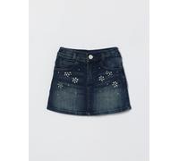 LIU JO Cotton Denim Mini Skirt with Rhinestones - Size: 6 - female