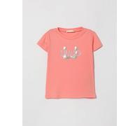 LIU JO Cotton T-shirt with Rhinestone Logo - Size: 8 - female