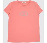 LIU JO Cotton T-Shirt With Rhinestone Logo - Size: S - female