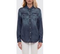 LIU JO Denim Print Satin Shirt - Size: 46 - female