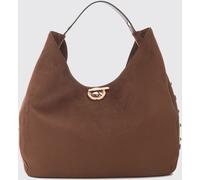 LIU JO Gerona Large Hobo Bag in Velvet with Metal Piercing and Leather Handle