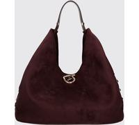 LIU JO Gerona Large Hobo Bag in Velvet with Metal Piercing and Leather Handle