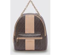 LIU JO Grained Faux Leather Backpack with All-Over Monogram