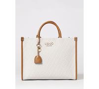 LIU JO Grained Synthetic Leather Bag with All-Over Monogram