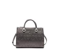 LIU JO Handbag with Embossed Logo, Synthetic Leather, Metallic Grey, Adjustable Strap