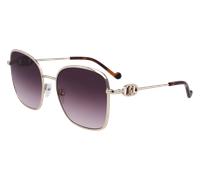 Liu Jo LJ155S 716 Woman Sunglasses Metal Gold Violet Squared Normal Normal