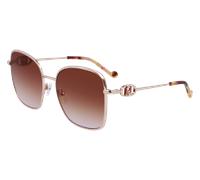 Liu Jo LJ155S 770 Woman Sunglasses Metal Gold rose Brown Squared Normal