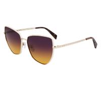 Liu Jo LJ159S 716 Woman Sunglasses Metal Gold Squared Normal Shaded