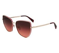 Liu Jo LJ159S 770 Woman Sunglasses Metal Gold Brown Squared Normal Shaded
