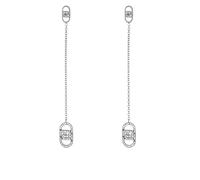 Liu Jo LJ2901 Earrings Steel Silver Logo and Zirconia 4 cm